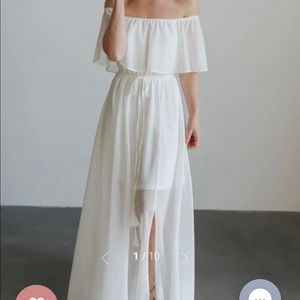 Baltic Born “Victoria Off Shoulder Maxi dress” in white size small